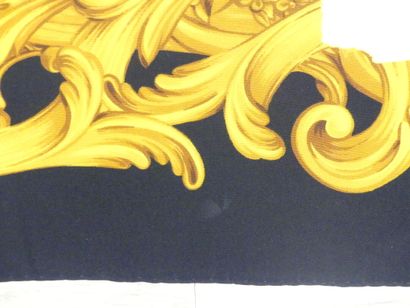 CHANEL. Silk crepe square decorated with...