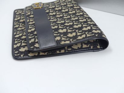 Christian DIOR. Black leather and damask...