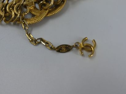 CHANEL. Gold metal chain belt. With box....