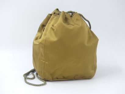 PRADA. Small minaudiere in olive green satin,...
