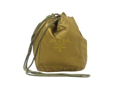 PRADA. Small minaudiere in olive green satin,...