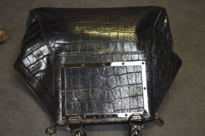 VERSACE. Leather handbag crocodile style...
