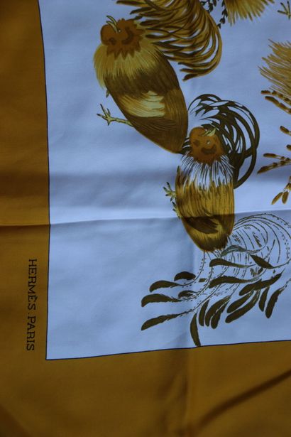 HERMES. Model with roosters. Silk square...