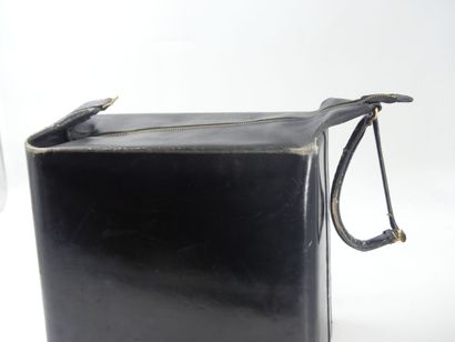 HERMES. Large toiletry bag in black box calf,...