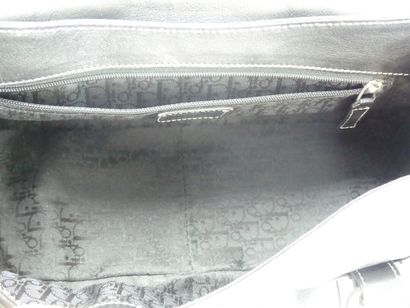 DIOR. Handbag in black calfskin, interior...