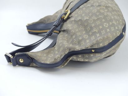 LOUIS VUITTON. Shoulder bag in navy leather...