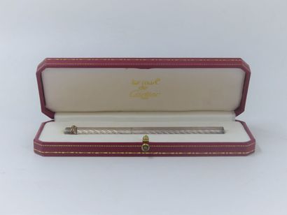 CARTIER. Must. Ballpoint pen in metal, monogrammed...