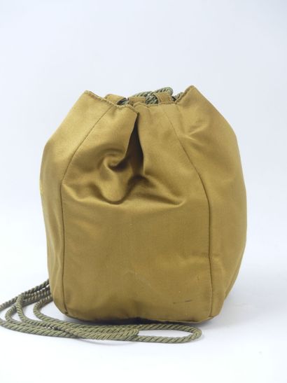 PRADA. Small minaudiere in olive green satin,...