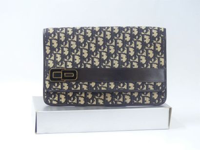Christian DIOR. Black leather and damask...