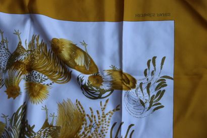 HERMES. Model with roosters. Silk square...