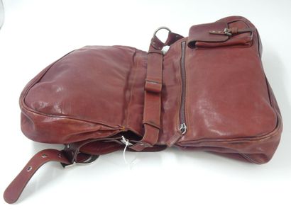 Christian DIOR. Saddle bag in red and gold...