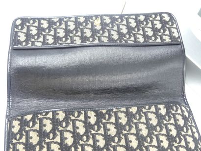 Christian DIOR. Black leather and damask...