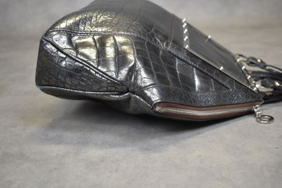 VERSACE. Leather handbag crocodile style...