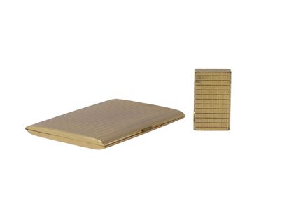 DUPONT. Lighter in gilded metal, signed and...