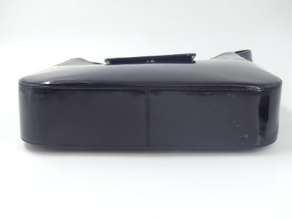 LANCEL. Shoulder bag in black patent leather,...