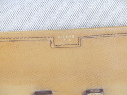 HERMES. Jige clutch bag in Courchevel gold...