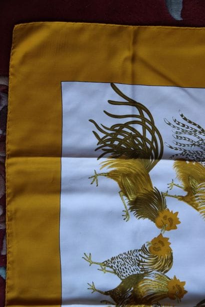 HERMES. Model with roosters. Silk square...