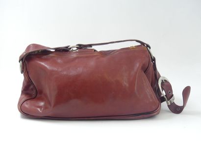 Christian DIOR. Saddle bag in red and gold...