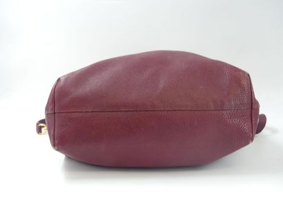 PRADA. Tote bag in dark red grained leather,...