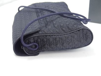 Christian DIOR. Clutch bag in navy blue fabric...