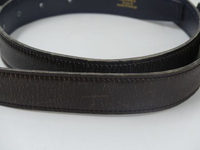 HERMES. Brown and black leather reversible...