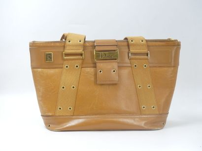 DIOR. Gold grained leather bag, smooth leather...