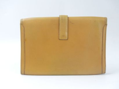 HERMES. Jige clutch bag in Courchevel gold...