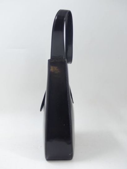 LANCEL. Shoulder bag in black patent leather,...