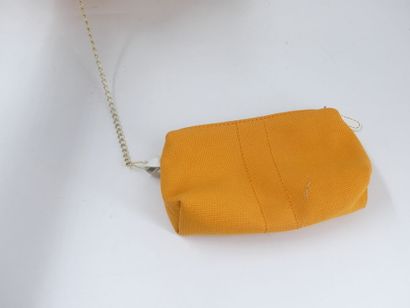 LANCEL. Orange canvas bucket bag with its...