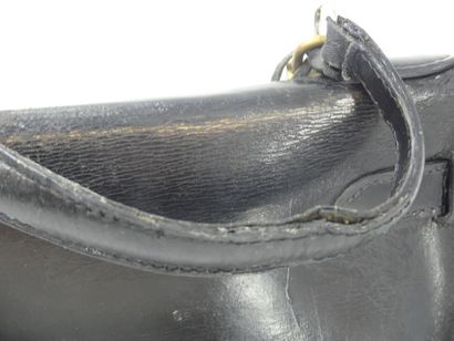 HERMES. Kelly bag 28cm in black box, gold...