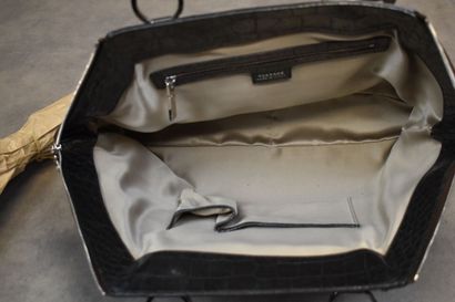 VERSACE. Leather handbag crocodile style...