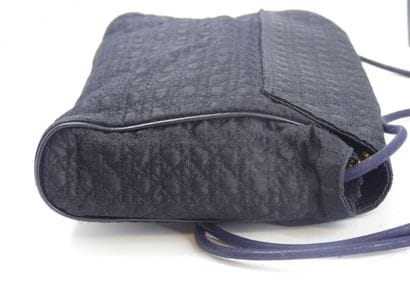 Christian DIOR. Clutch bag in navy blue fabric...