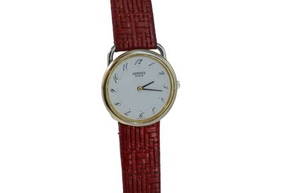 HERMES. Lady's watch in steel, quartz movement,...