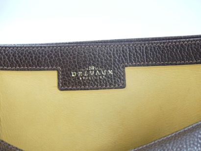 DELVAUX. Briefcase in brown grained calfskin,...