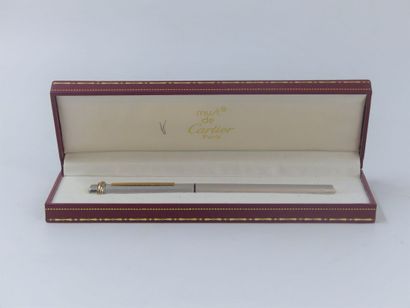 CARTIER. Ballpoint pen in silver plated metal,...