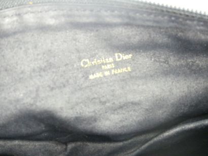 Christian DIOR. Clutch bag in navy blue fabric...