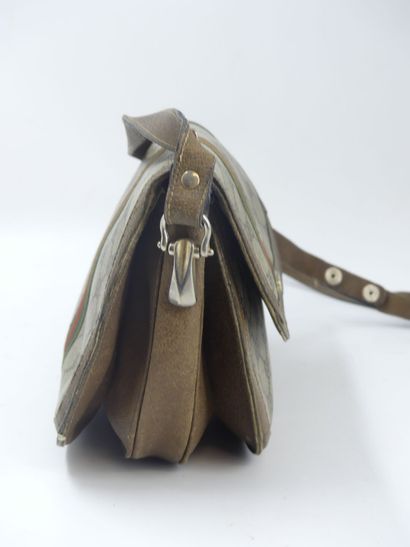 GUCCI. Shoulder bag in coated canvas and...