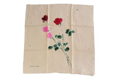 DIOR. Large silk scarf in its original pouch,...