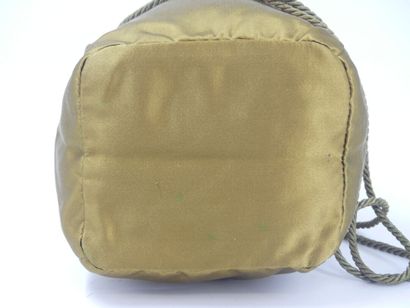 PRADA. Small minaudiere in olive green satin,...