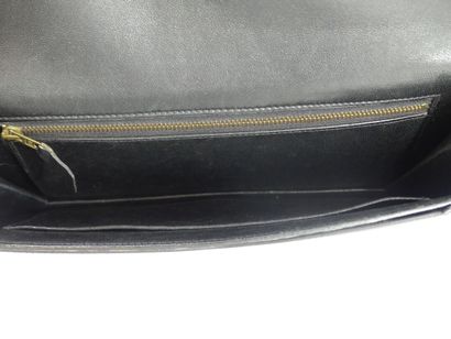 HERMES. Lydie clutch in black box calf, black...