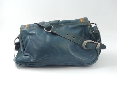 Christian DIOR. Saddle bag in duck blue calfskin,...