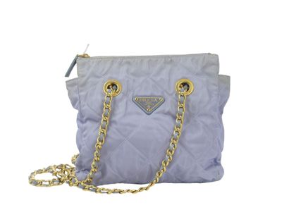 PRADA. Bag in lila quilted fabric, chain...