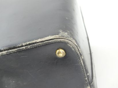 HERMES. Large toiletry bag in black box calf,...