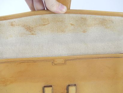 HERMES. Jige clutch bag in Courchevel gold...