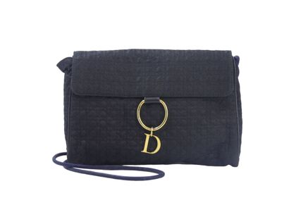 Christian DIOR. Clutch bag in navy blue fabric...