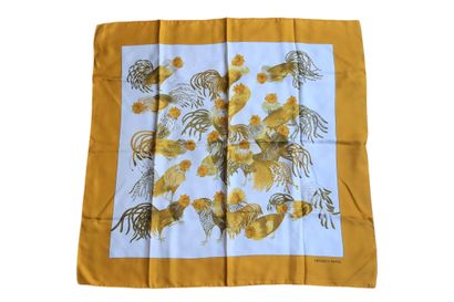 HERMES. Model with roosters. Silk square...