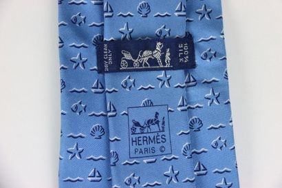 HERMES. Lot of 3 ties without their box,...