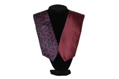 Meeting of two silk ties, one HERMES with...