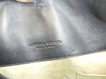 BOTTEGA VENETA. Black woven lambskin handbag,...