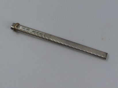 CARTIER. Must. Ballpoint pen in metal, monogrammed...